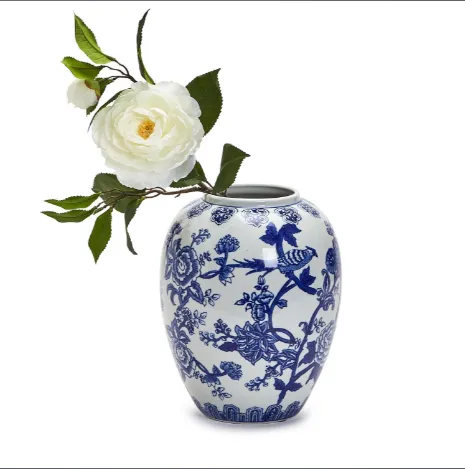 10" Blue and White Vase Set Of 2 By Tozai Home