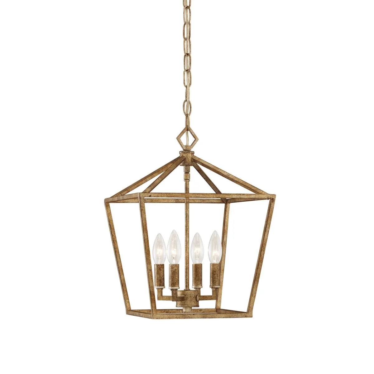 12 in. 4 Lights Pendant Light Gold Finish