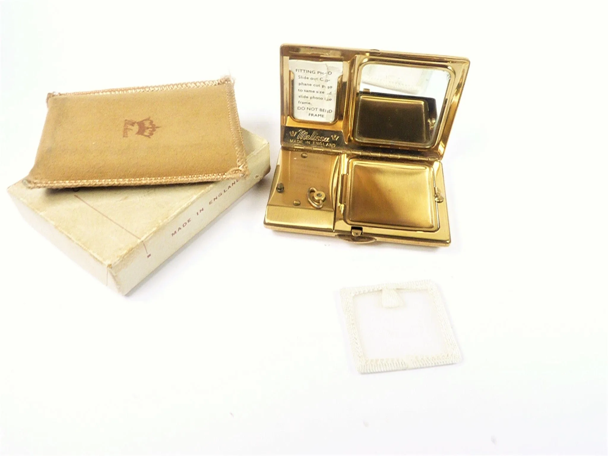 1950s Musical Melissa LYRE Powder Box Musical Powder Compact Plays Anniversary Song