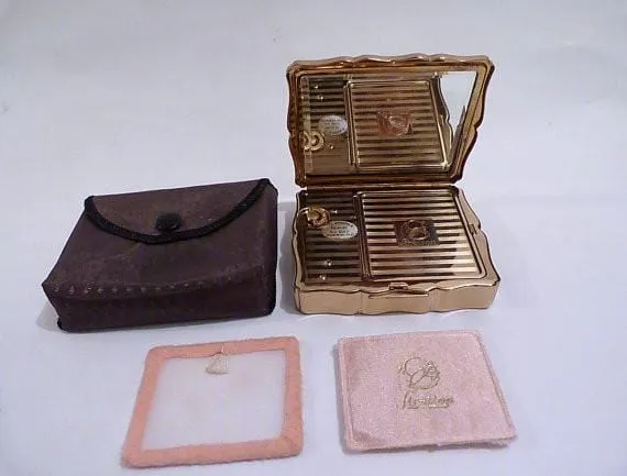 1950s Stratton Ballerina Musical Compact Vintage Music Box Violetta Elvin