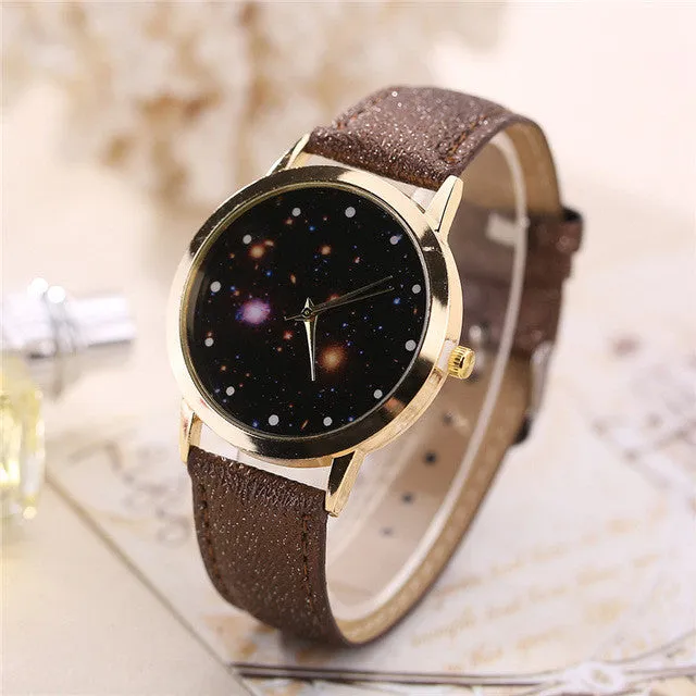 2017 Watch Moon Photo Unisex watch Women Men Wristwatch Starry Sky Space Watch Little Star Wristwatch Special Birthday Gift saat