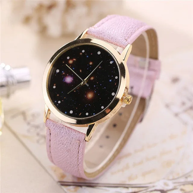 2017 Watch Moon Photo Unisex watch Women Men Wristwatch Starry Sky Space Watch Little Star Wristwatch Special Birthday Gift saat