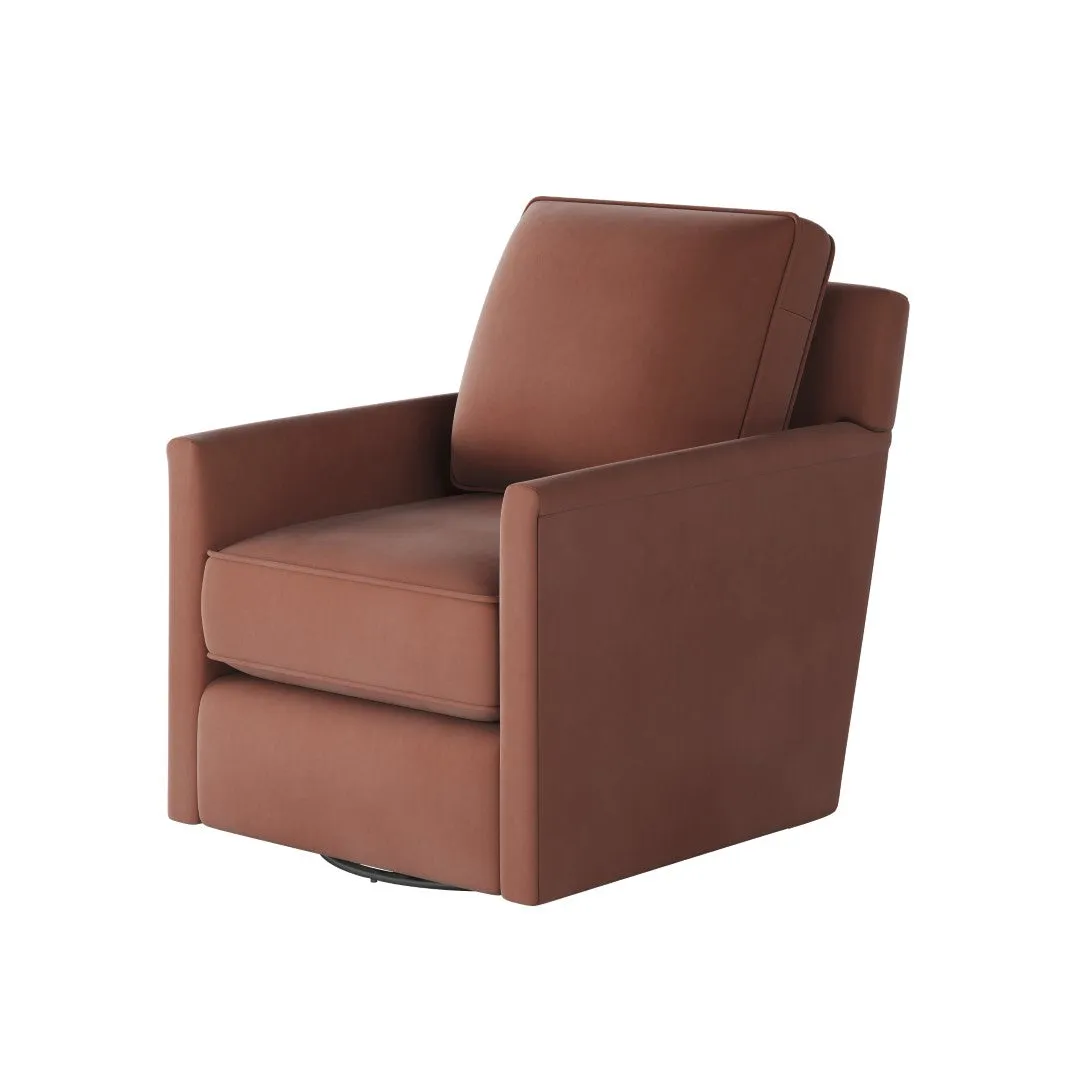 21-02G-C Transitional Swivel Glider Chair - Stylish Comfort with Reversible Cushions & Durable Fabric