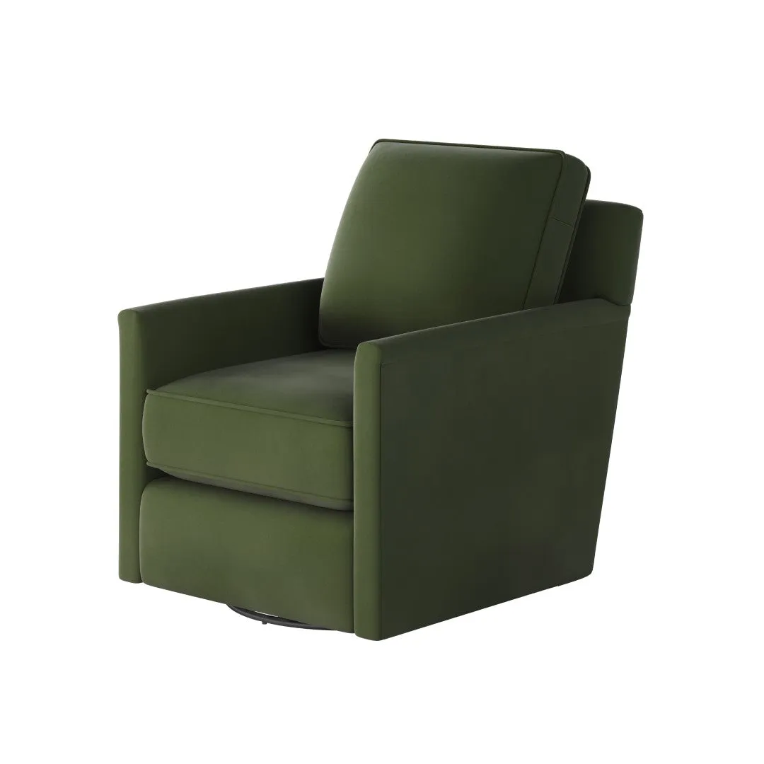 21-02G-C Transitional Swivel Glider Chair - Stylish Comfort with Reversible Cushions & Durable Fabric