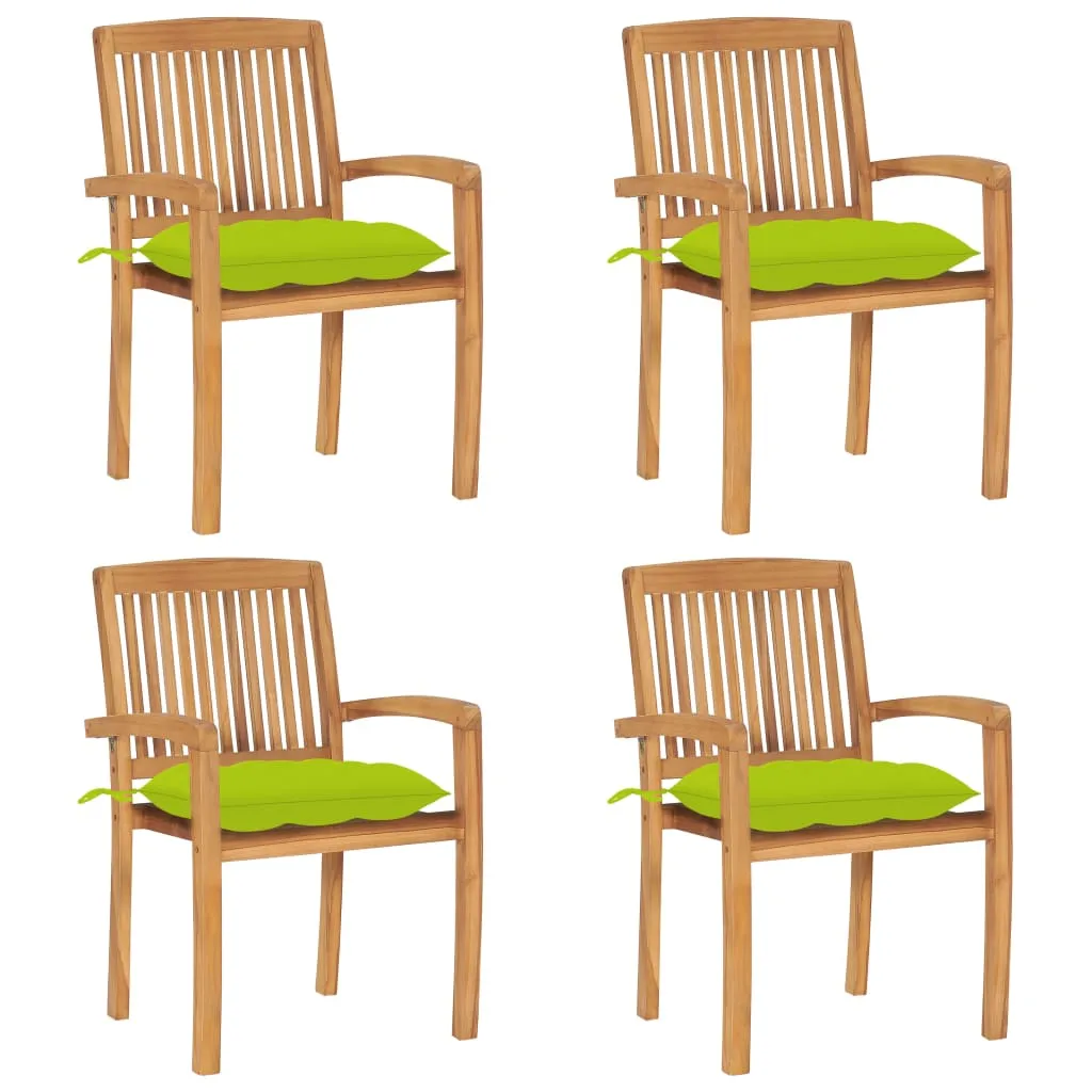 2/4/6/8x Solid Wood Teak Patio Chairs with Cushions Seat Multi Colors