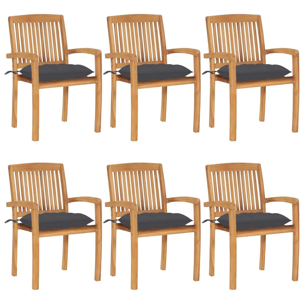 2/4/6/8x Solid Wood Teak Patio Chairs with Cushions Seat Multi Colors