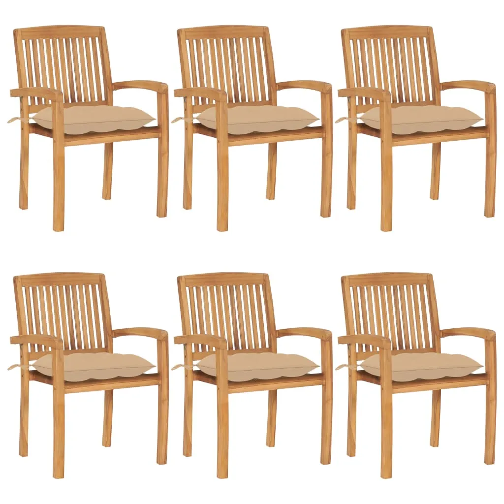 2/4/6/8x Solid Wood Teak Patio Chairs with Cushions Seat Multi Colors