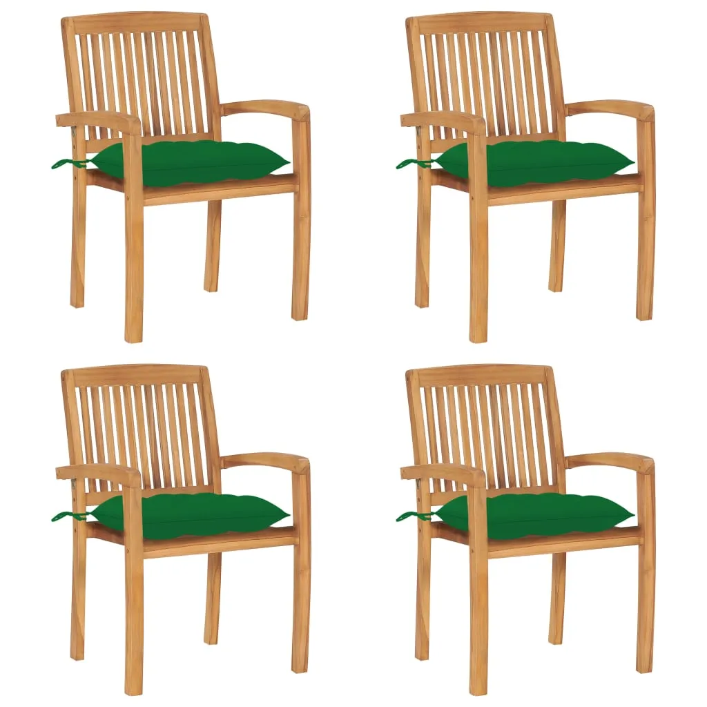 2/4/6/8x Solid Wood Teak Patio Chairs with Cushions Seat Multi Colors