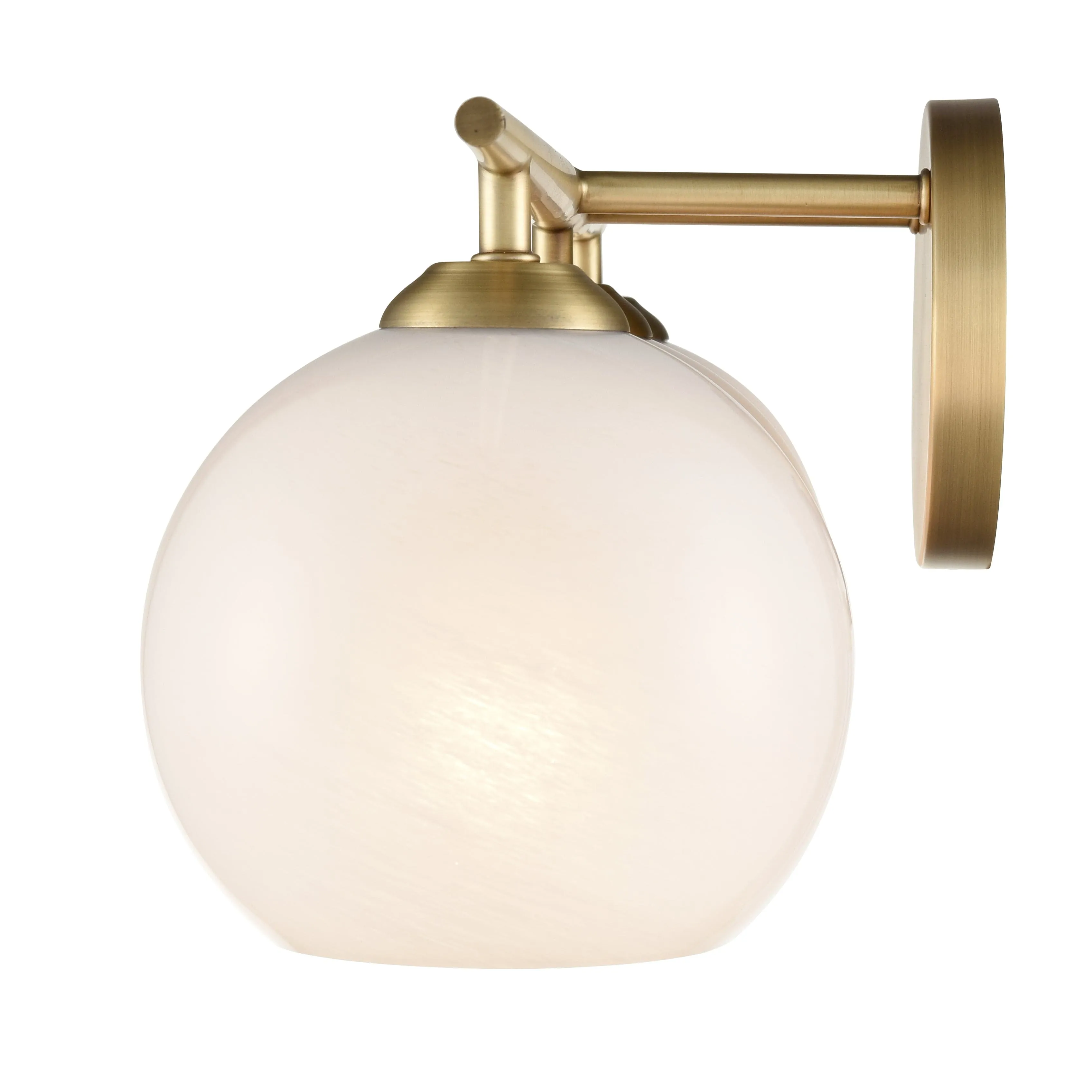 3 Lamps Kimorra Vanity Light - Vintage Brass - White Cloud Glass - 23.88in. Wide