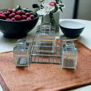 3 Piece Acrylic Jar Set with Stand