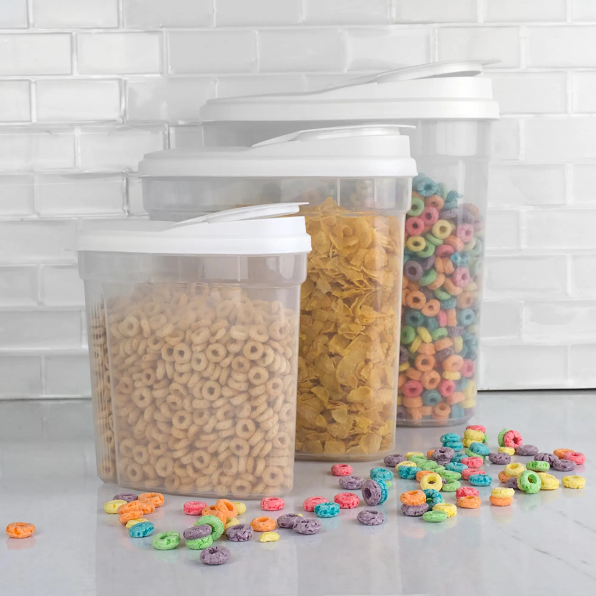 3 Piece Plastic Cereal Container