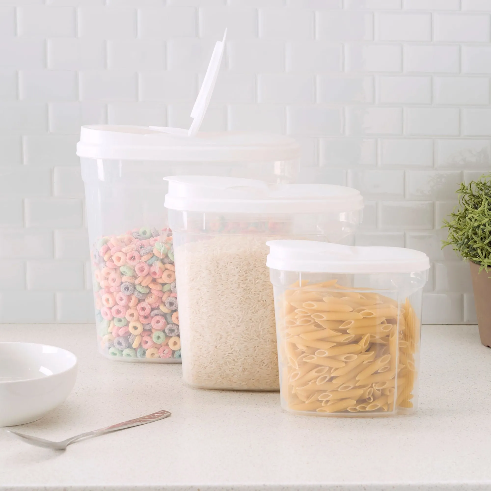 3 Piece Plastic Cereal Container