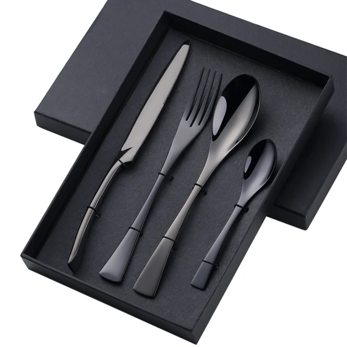 4 PCs Flatware Box Cutlery Stainless Steel Dinnerware Set