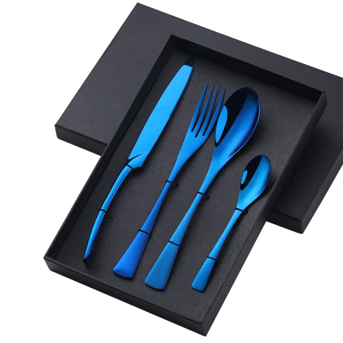 4 PCs Flatware Box Cutlery Stainless Steel Dinnerware Set