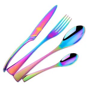 4 PCs Flatware Box Cutlery Stainless Steel Dinnerware Set