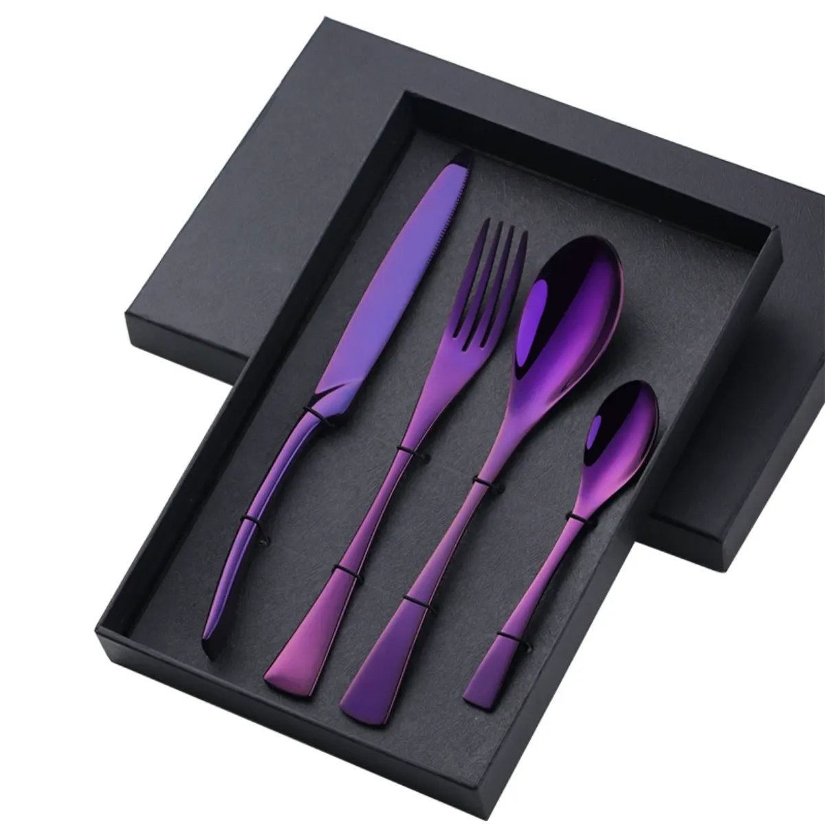 4 PCs Flatware Box Cutlery Stainless Steel Dinnerware Set