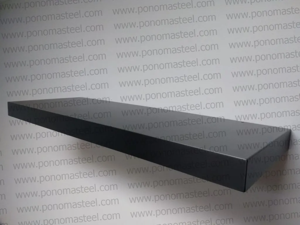 48"x8"x1.5" (cm.121.9x20x3.8) painted stainless steel floating shelf