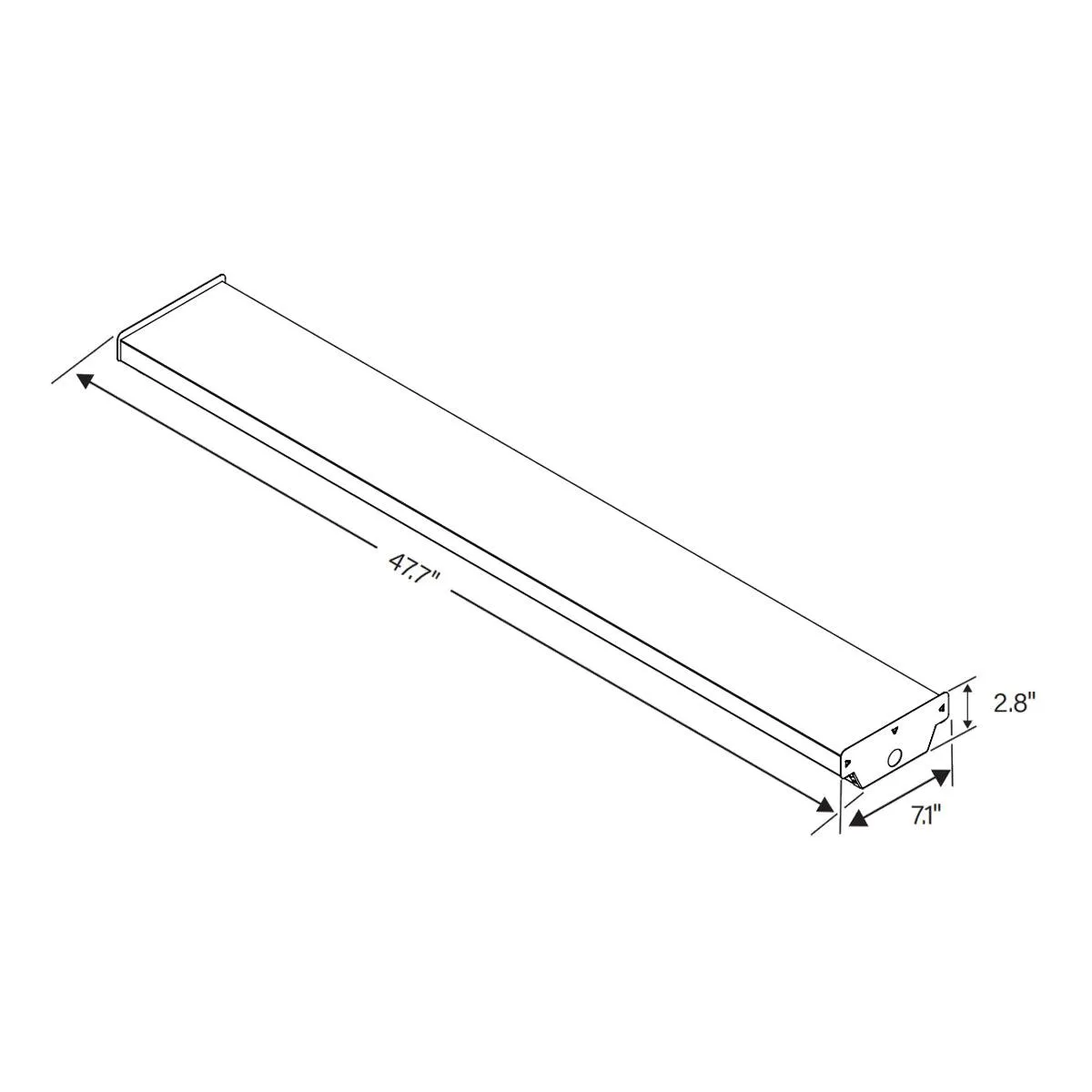 4ft LED Wraparound Light, 44 Watts Adjustable, 35K/40K/50K, 120-277V, Prismatic Diffuser