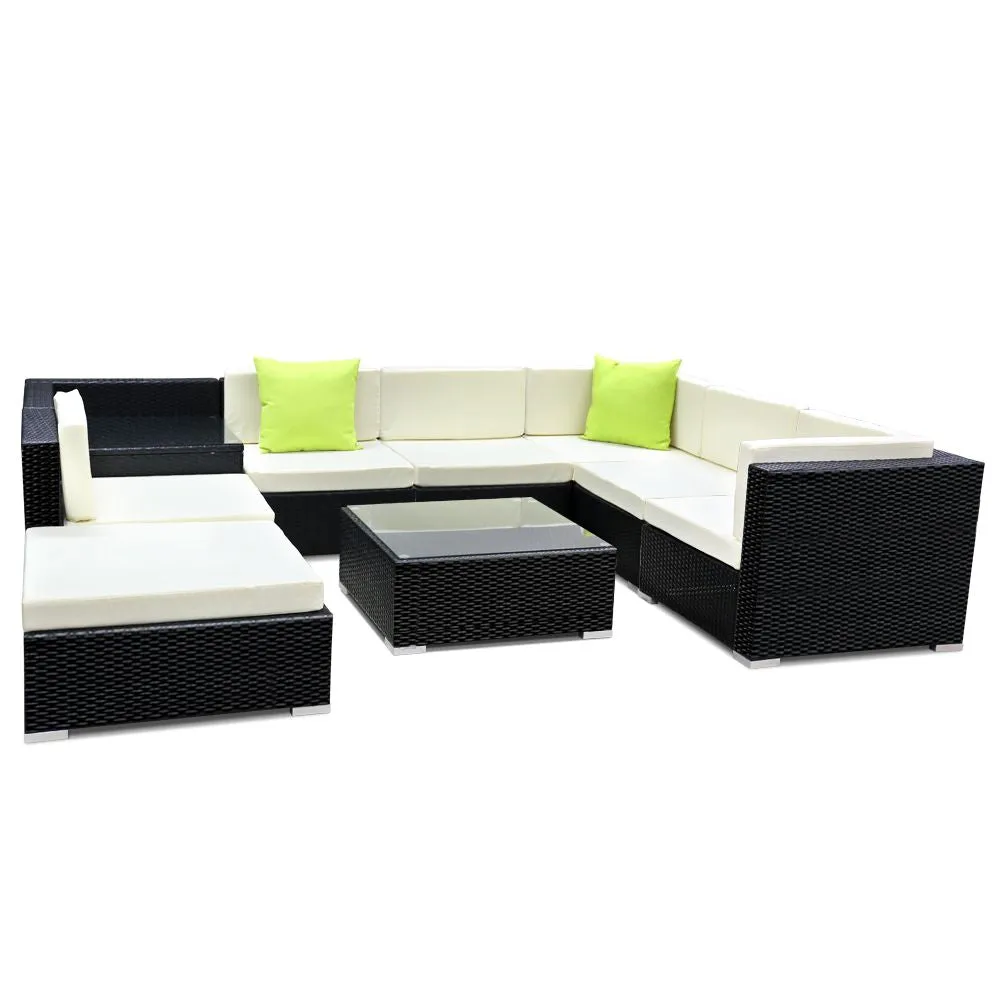 9-Piece UV-Resistant Wicker Outdoor Sofa Set Gardeon