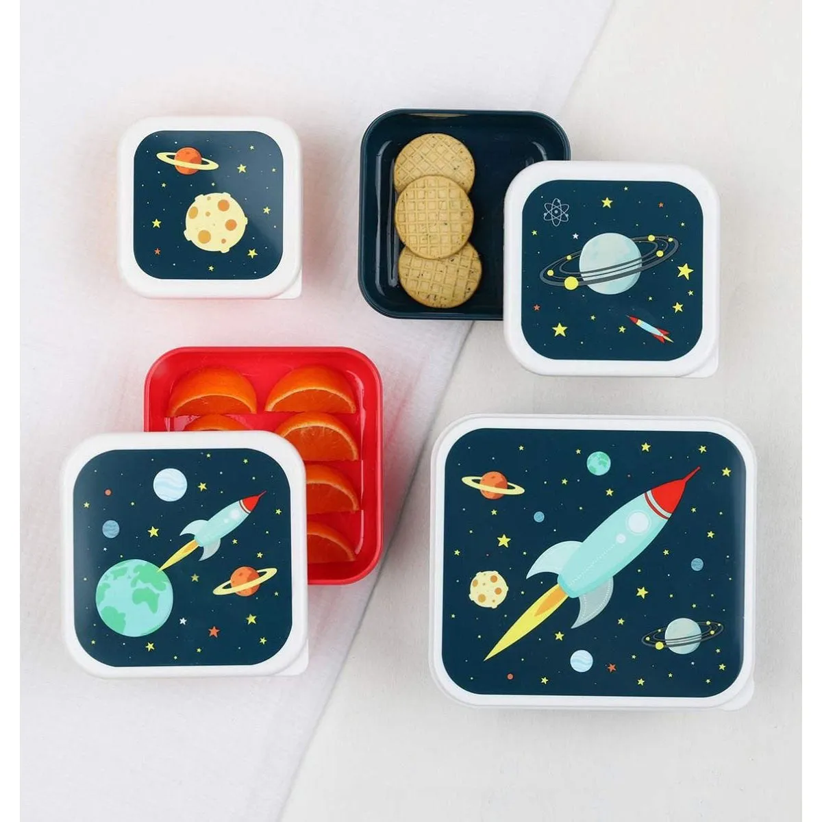 A Little Lovely Company Lunch & Snack Box Set Space