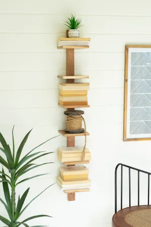 Acacia Wood Six Tiered Vertical Shelf By Kalalou