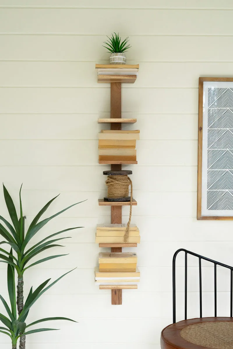 Acacia Wood Six Tiered Vertical Shelf By Kalalou