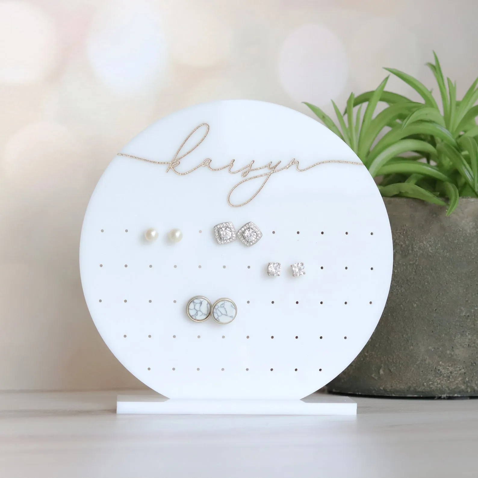 Acrylic Earring Holder ( Round )