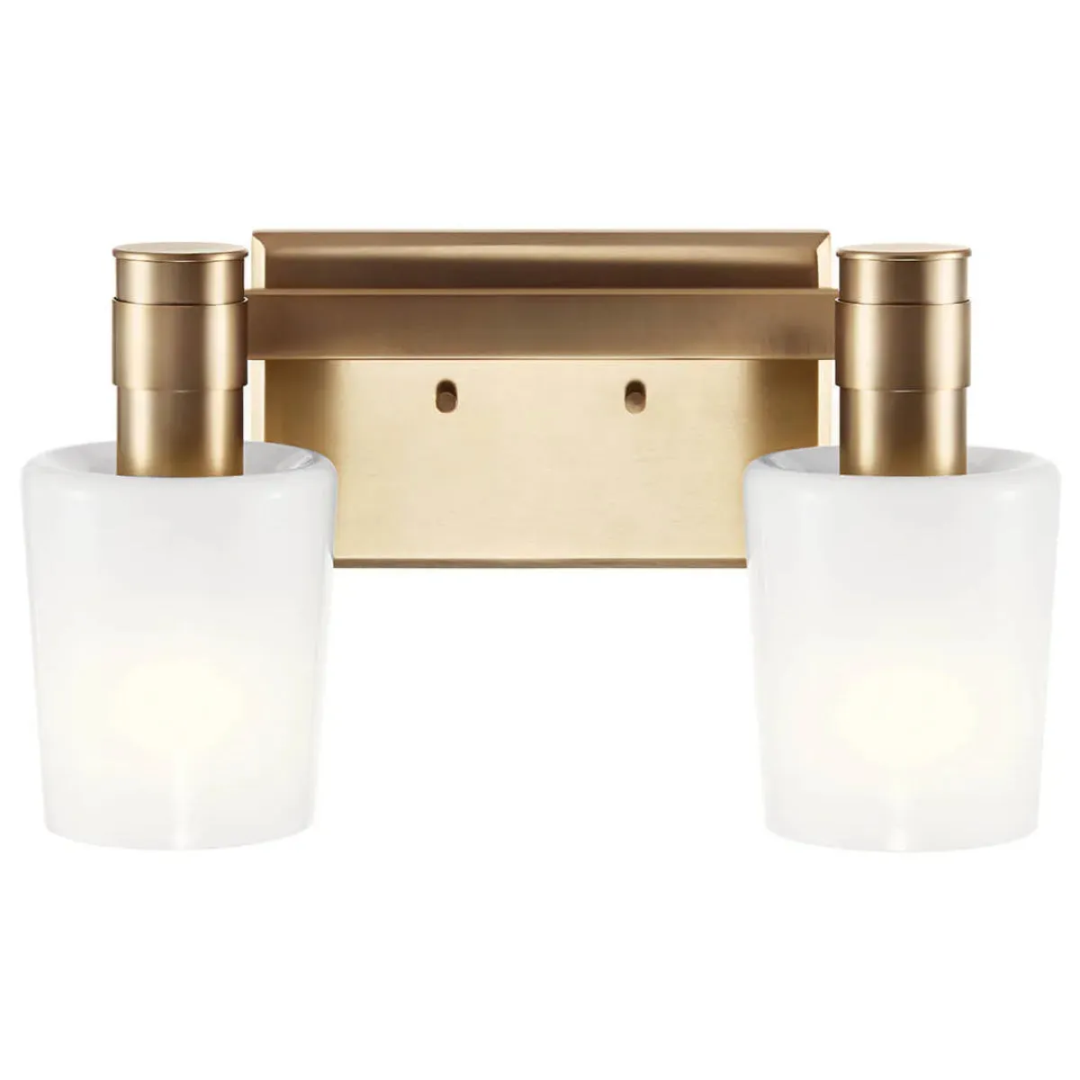 Adani 14 In 2-Lights Bathroom Vanity Light With Opal Glass, Bronze Finish