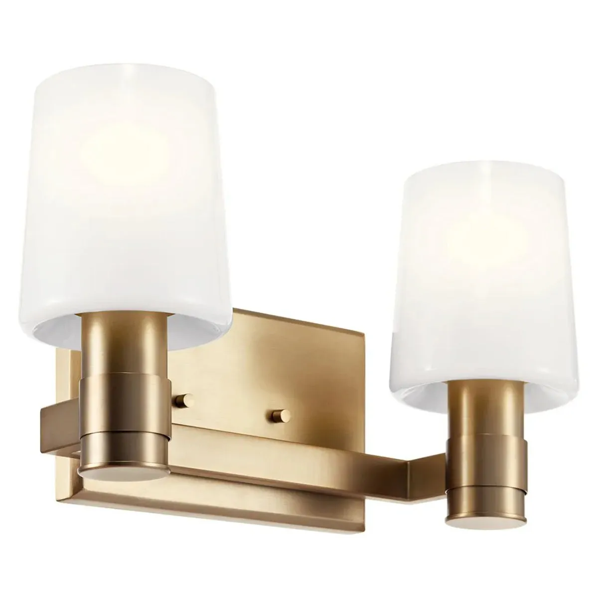 Adani 14 In 2-Lights Bathroom Vanity Light With Opal Glass, Bronze Finish