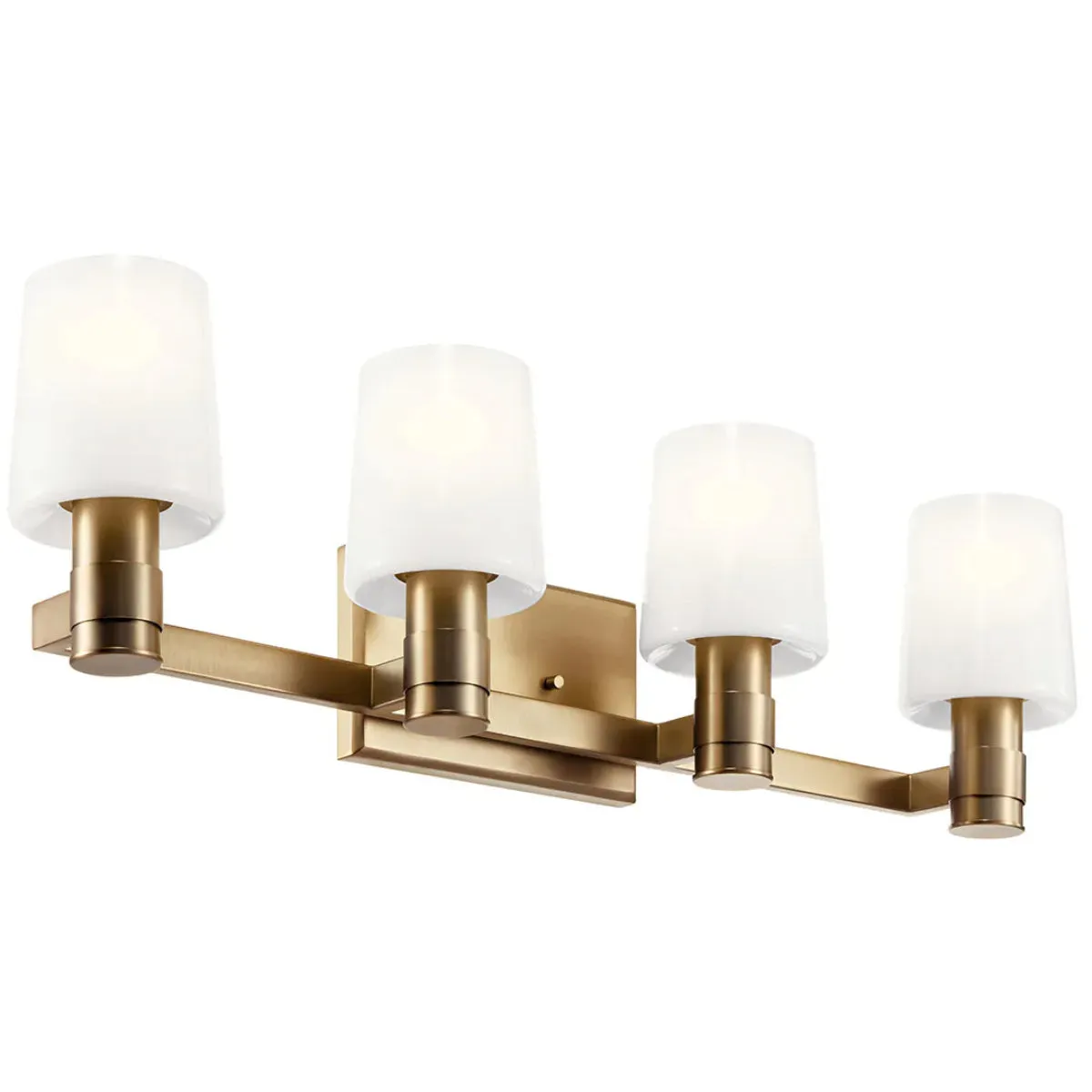 Adani 30 In 4-Lights Bathroom Vanity Light With Opal Glass, Bronze Finish