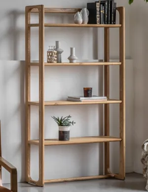 Albie Minimalist Tall Display Shelves - Natural