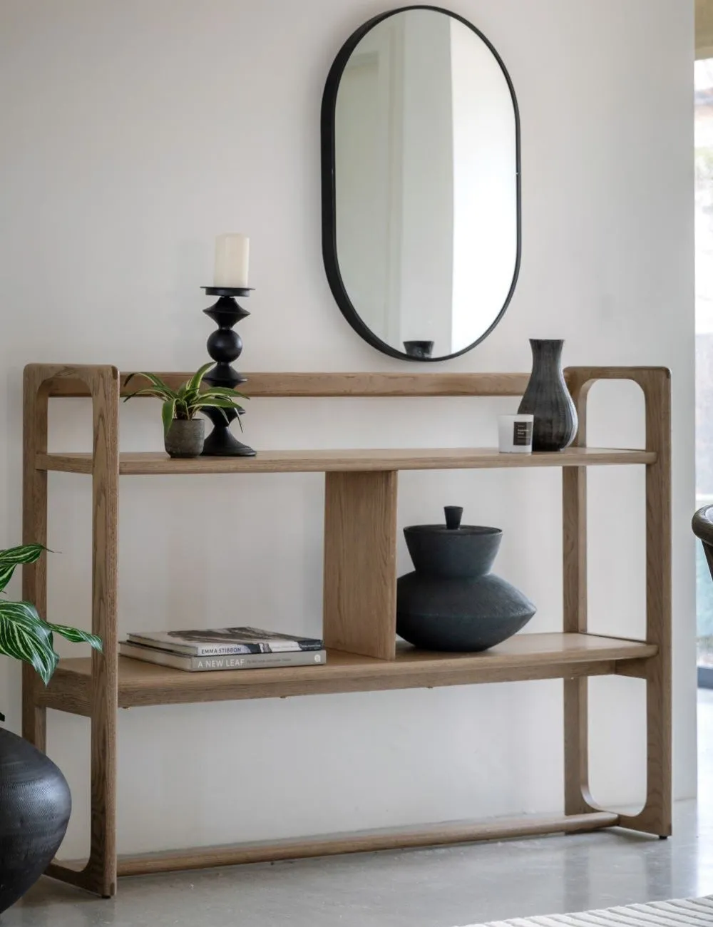 Albie Minimalist Wide Display Shelves - Smoked