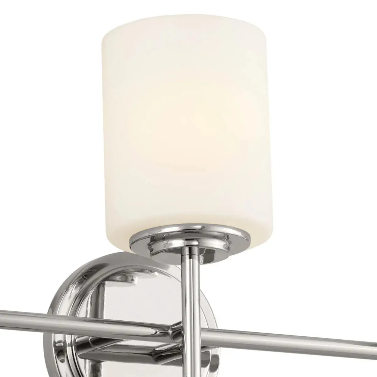 Ali 23 In 3-Lights Bathroom Vanity Light With Satin Etched Cased Opal, Polished Nickel Finish