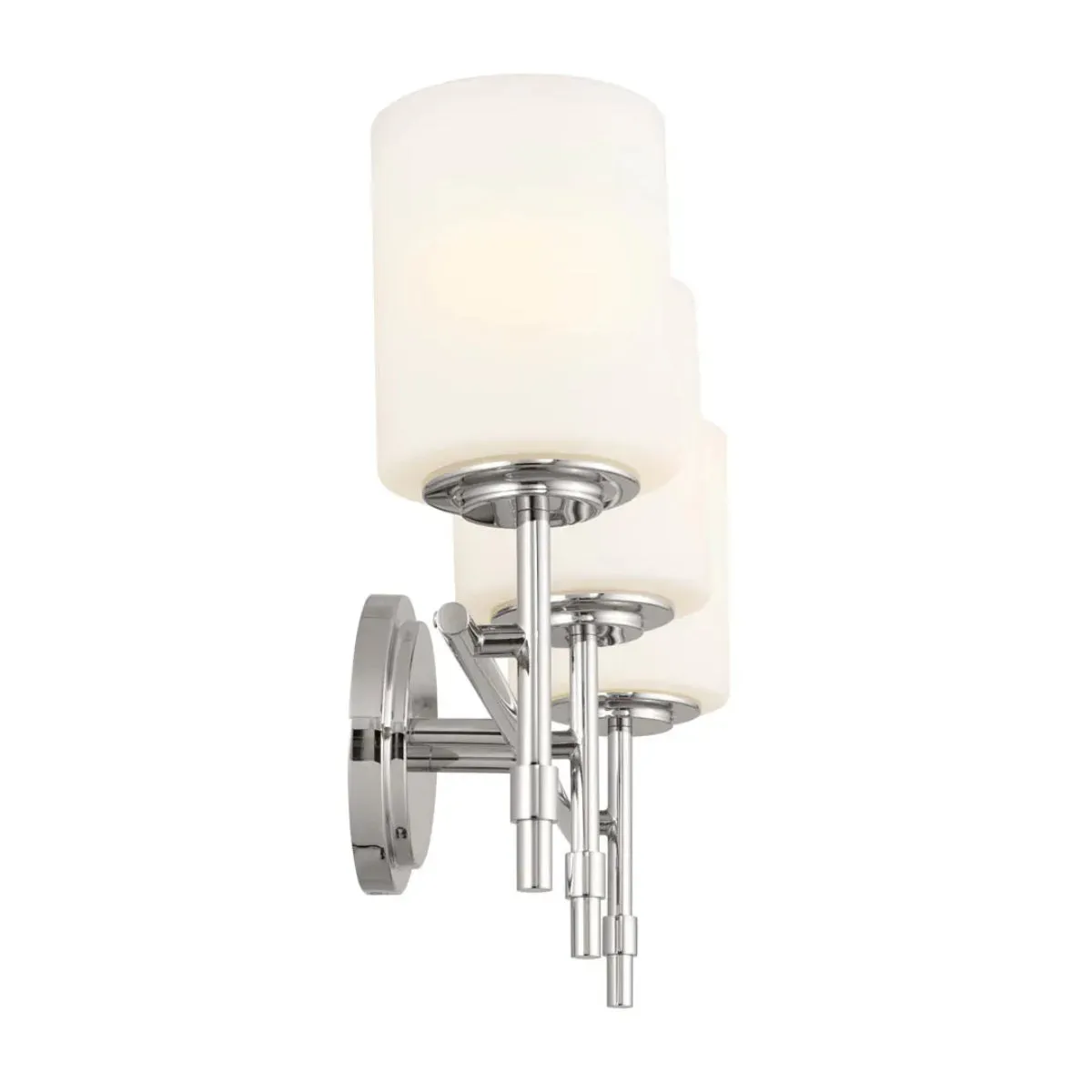 Ali 23 In 3-Lights Bathroom Vanity Light With Satin Etched Cased Opal, Polished Nickel Finish