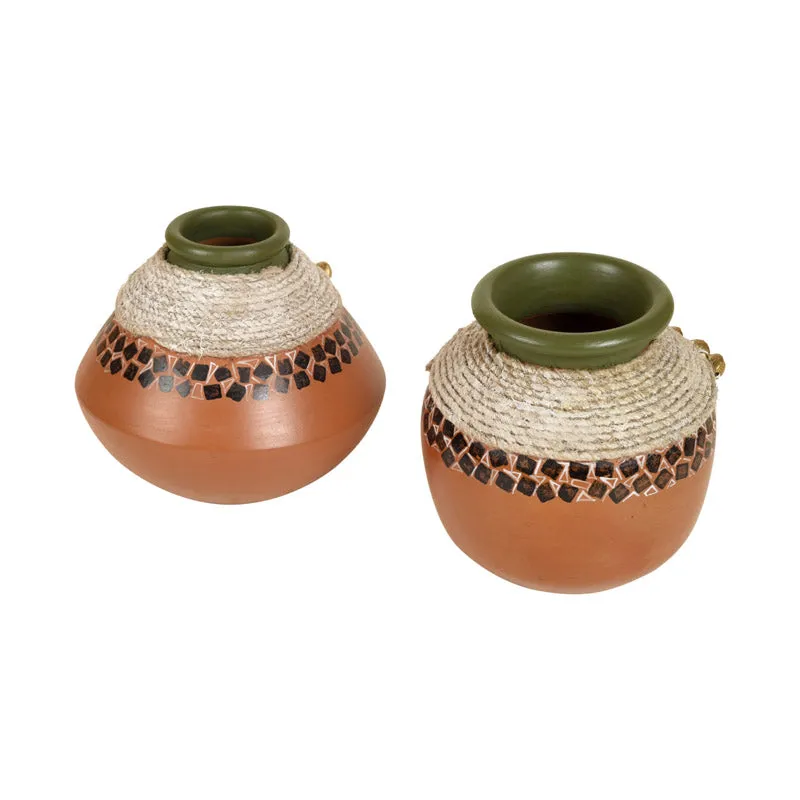 Ambra Terracotta Vase - Two Piece Set