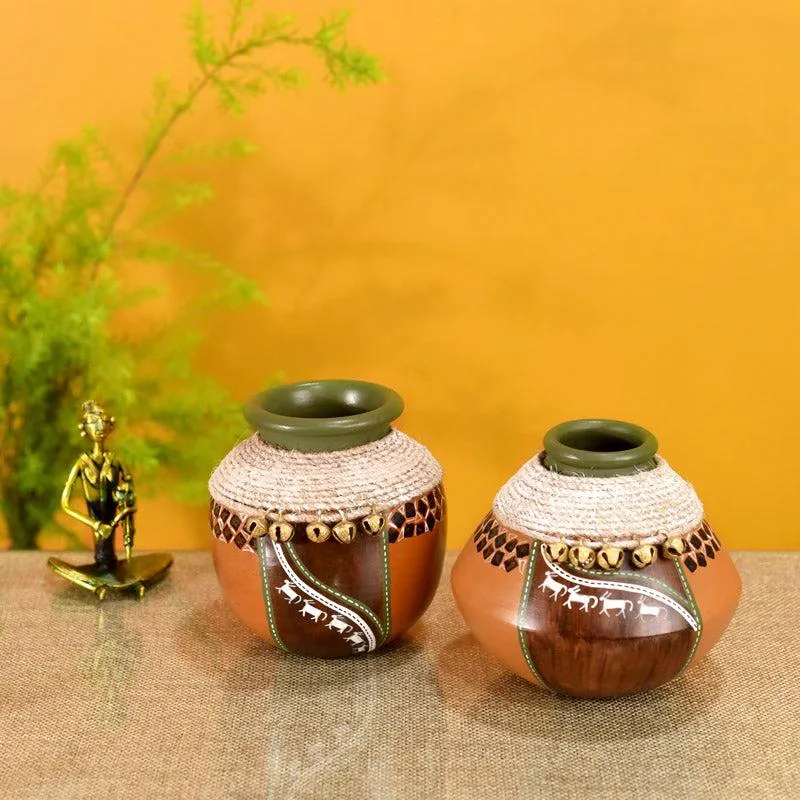 Ambra Terracotta Vase - Two Piece Set