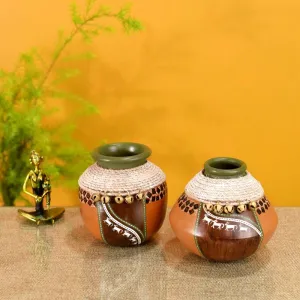 Ambra Terracotta Vase - Two Piece Set