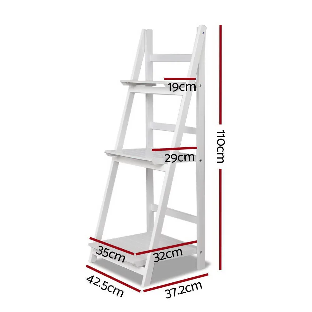 Artiss Bookshelf Corner Shelf 3 Tiers - Zane White