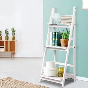 Artiss Bookshelf Corner Shelf 3 Tiers - Zane White