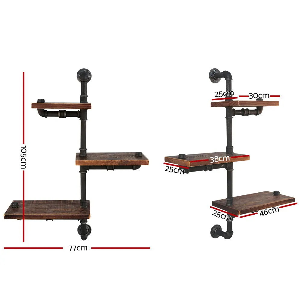 Artiss Floating DIY Pipe Shelf 3 Tiers - Ivan