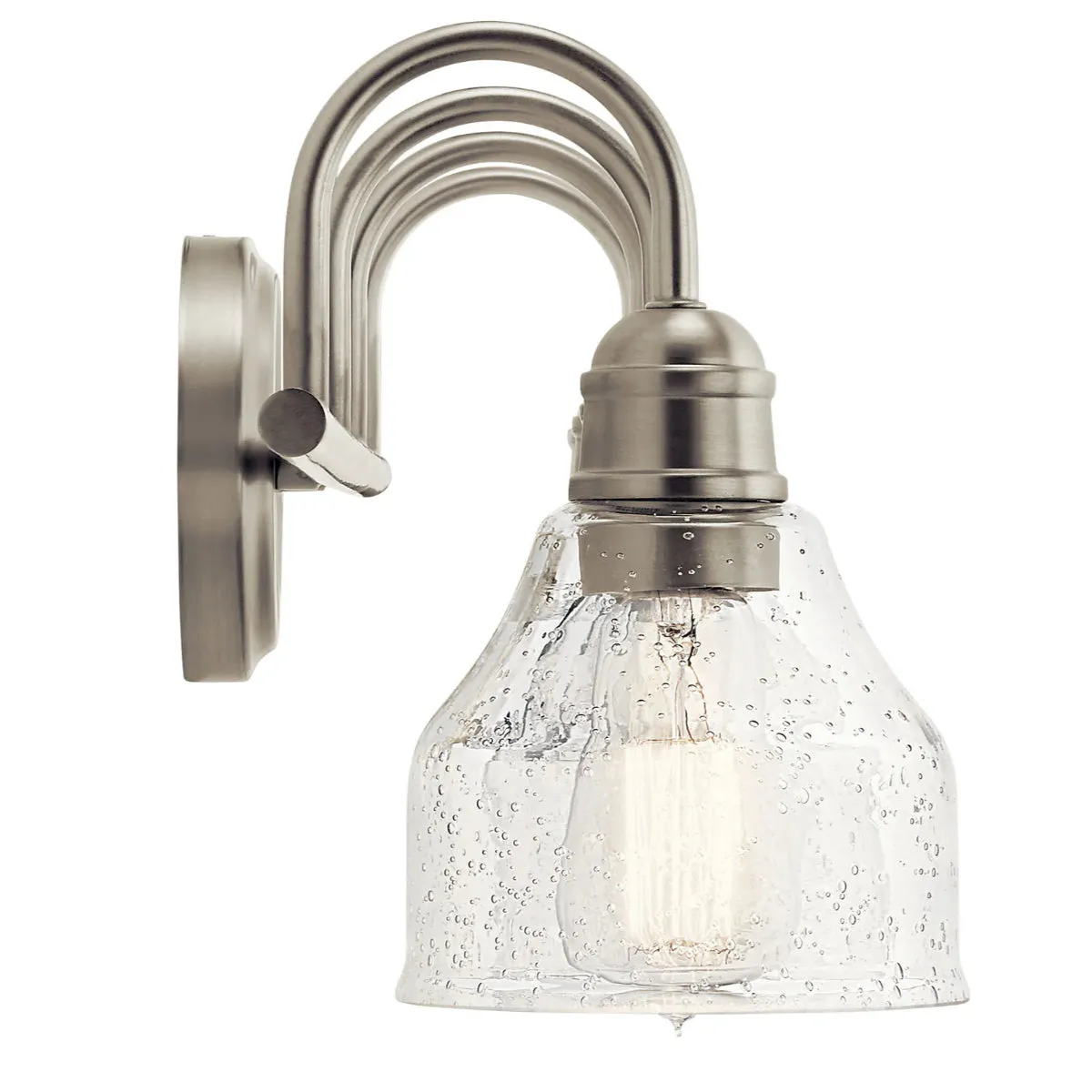 Avery 34 In 4-Lights Bathroom Vanity Light With Clear Fluted Glass, Brushed Nickel Finish