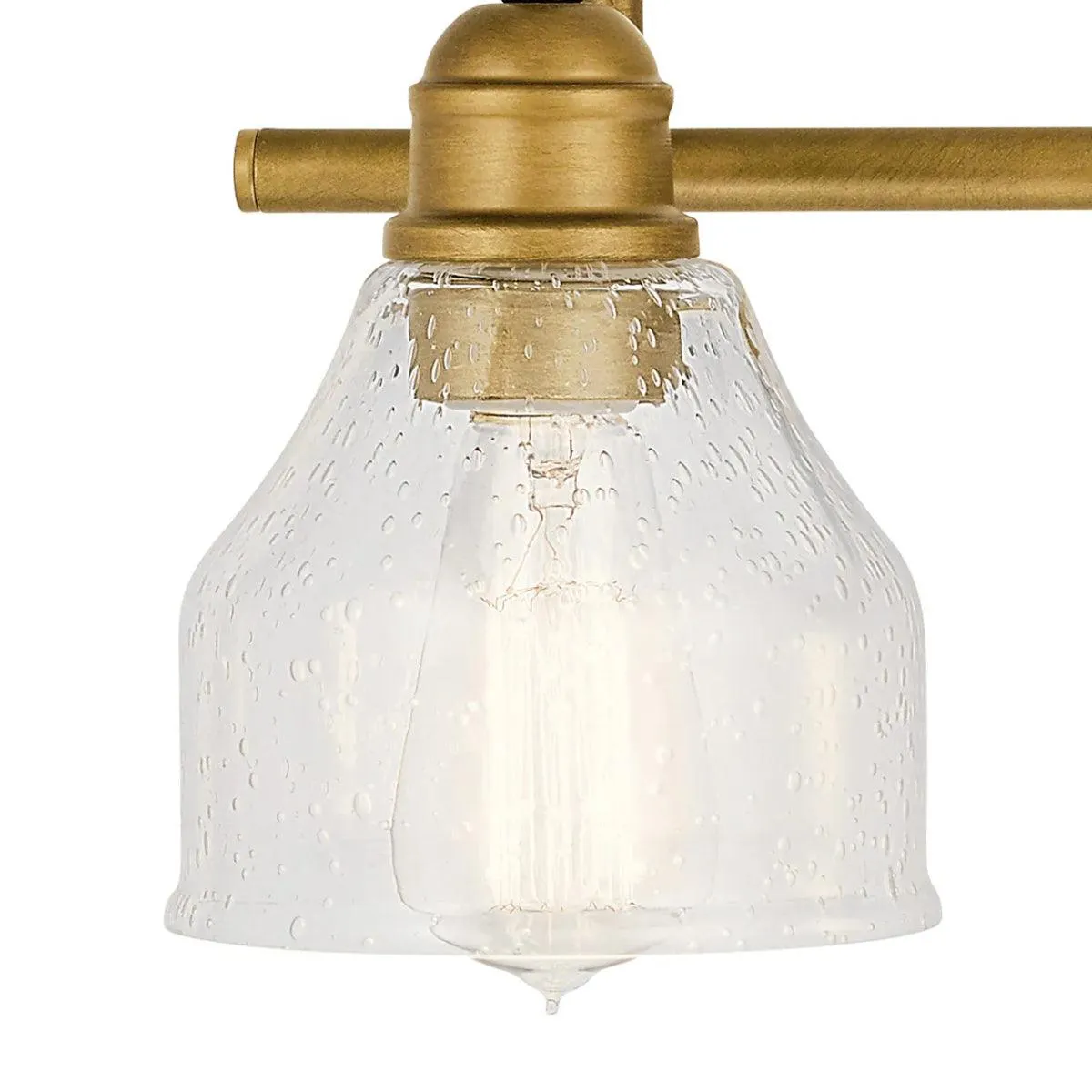 Avery 34 In 4-Lights Bathroom Vanity Light With Clear Fluted Glass, Gold Finish