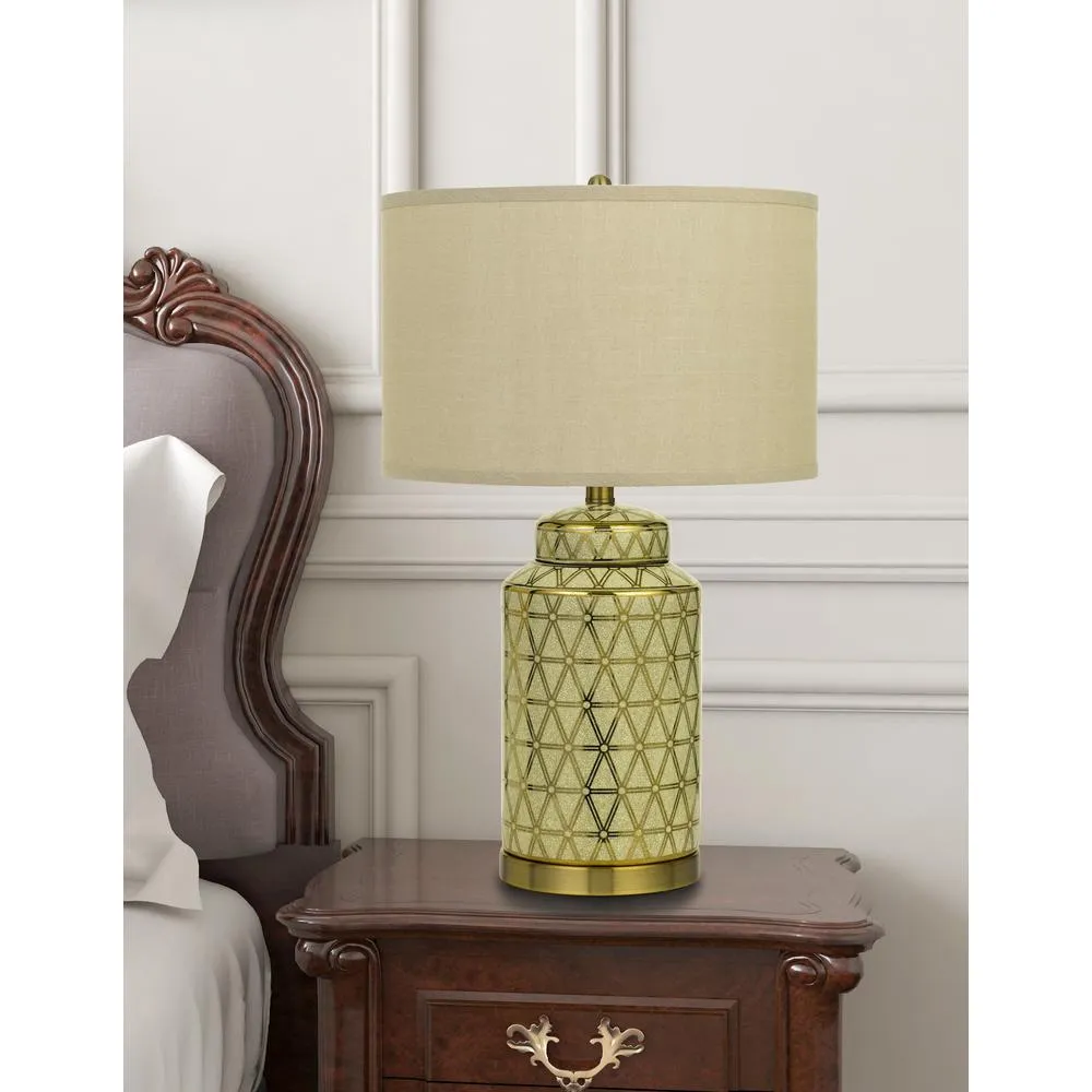 Barletta Ceramic Table Lamp With Hardback Fabric Shade (Sold And Priced As Pairs) By Cal Lighting