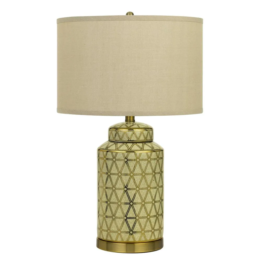 Barletta Ceramic Table Lamp With Hardback Fabric Shade (Sold And Priced As Pairs) By Cal Lighting