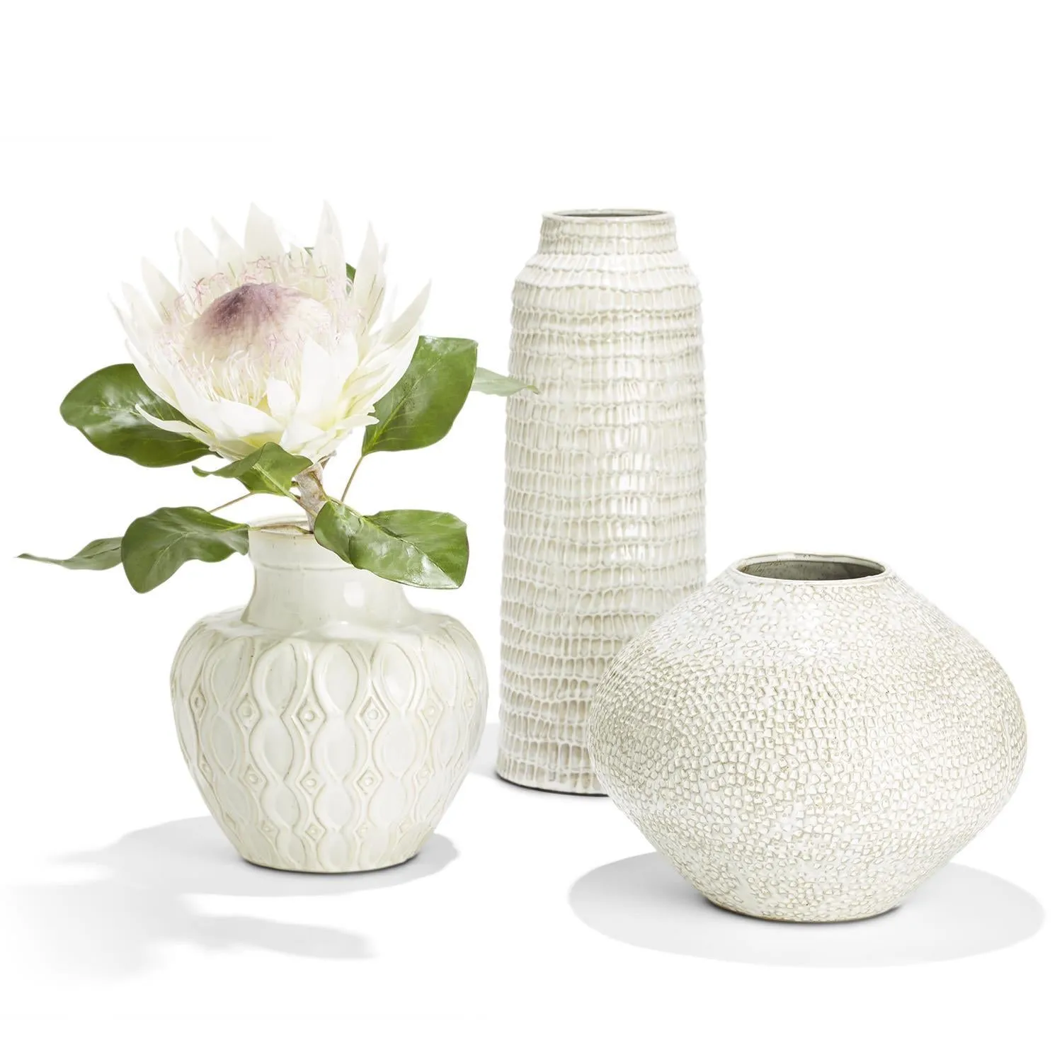 Beige Artisan Vase Set Of 6 By Tozai Home