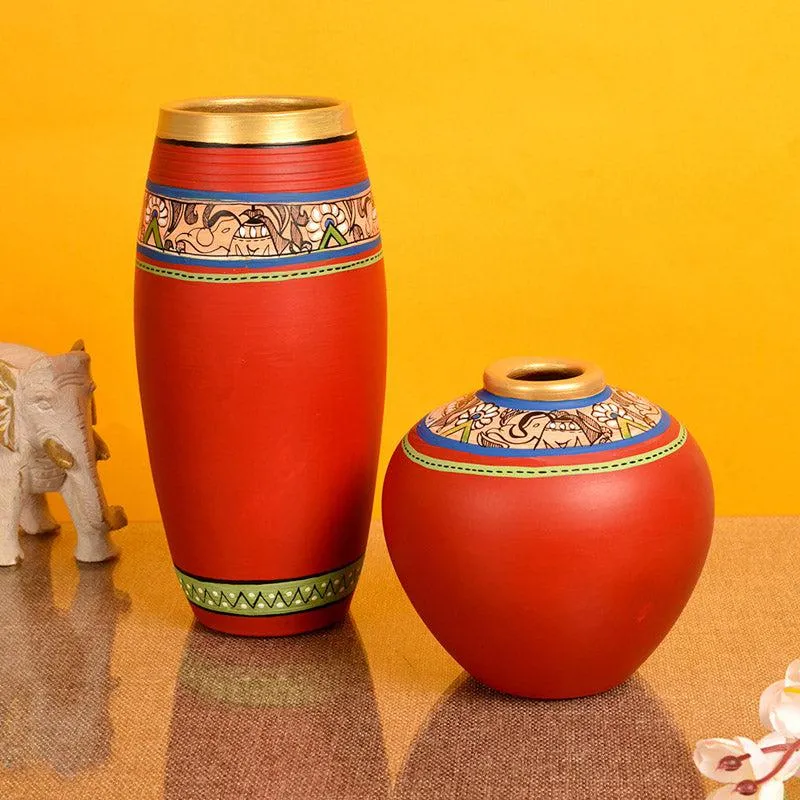 Bhavya Terracotta Vase - Set of Two