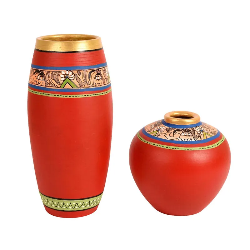 Bhavya Terracotta Vase - Set of Two