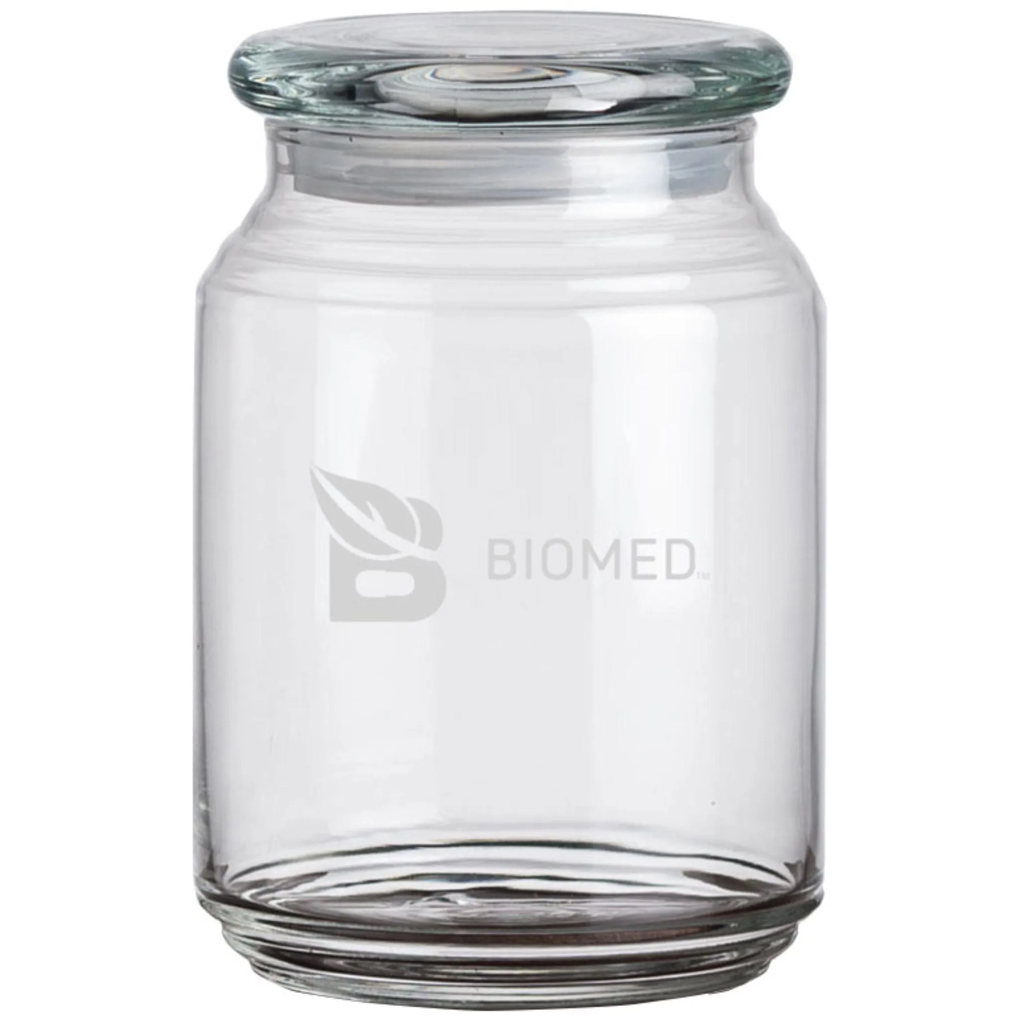 Biomed Glass Storage Jar with Glass Lid and Airtight Silicon Seal, 590ml / 20oz