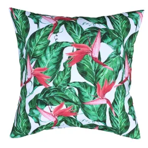 Bird of Paradise Water Resistant Garden Cushion Cover - Garden Scatter Pillow Cover Tropical Jungle Rainforest