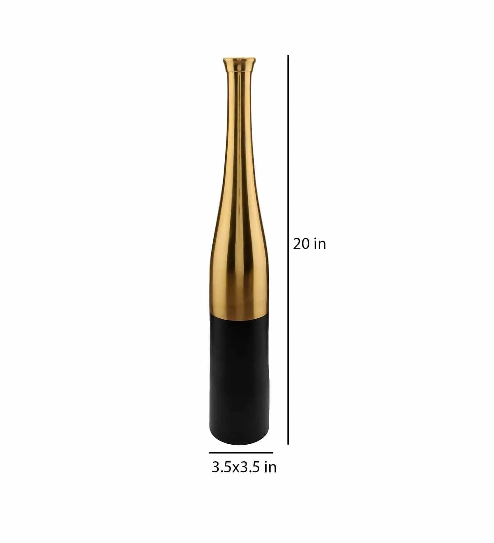 Black And Gold Champagne Large Bottle Vase,